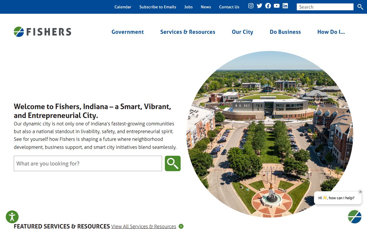 Fishers City Hall - city clerk handles municipal records, Hamilton County Clerk issues marriage licenses