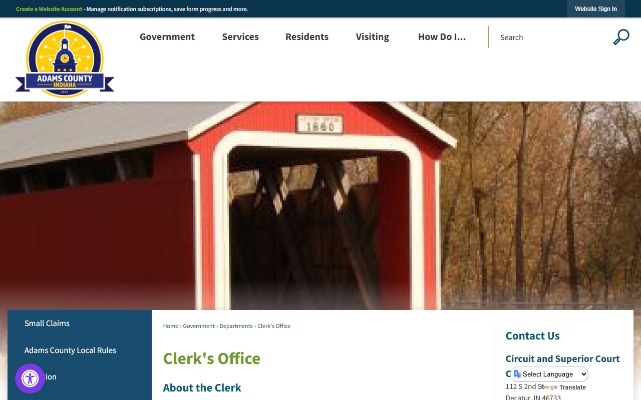 Adams County clerk office for Adams County marriage records