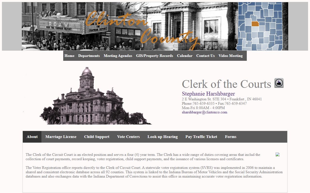 Clinton county clerk for Clinton County marriage records