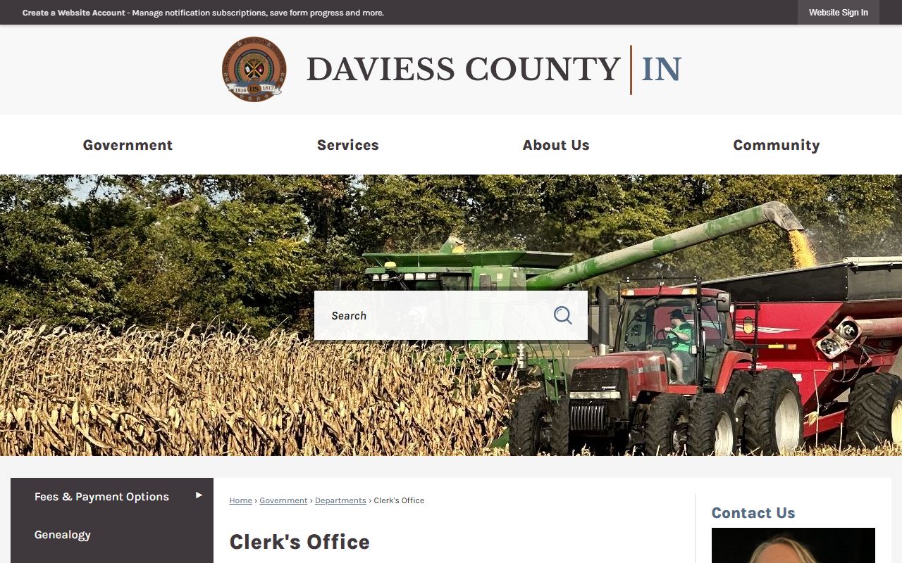 Daviess county clerk for Daviess County marriage records